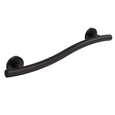 Keeney Mfg Smooth Wave Designer Grab Bar, Oil Rubbed Bronze, 16", 16.00" L, Stainless Steel, Oil Rubbed Bronze GB2022-16VB